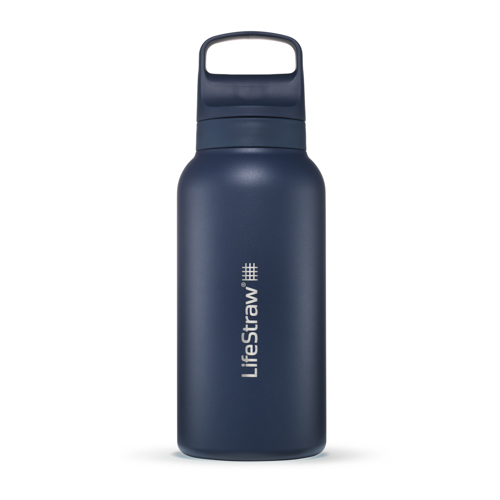 LifeStraw Go 1L Stainless Steel Filtered Water Bottle, Aegean Sea