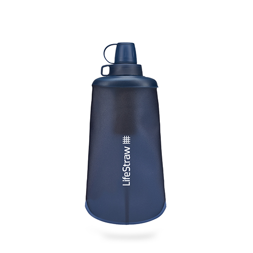 Peak 650ml Collapsible Squeeze Bottle w/ Filter, Mountain Blue