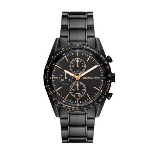 Men's Accelerator Chronograph Black Stainless Steel Watch, Black Dial