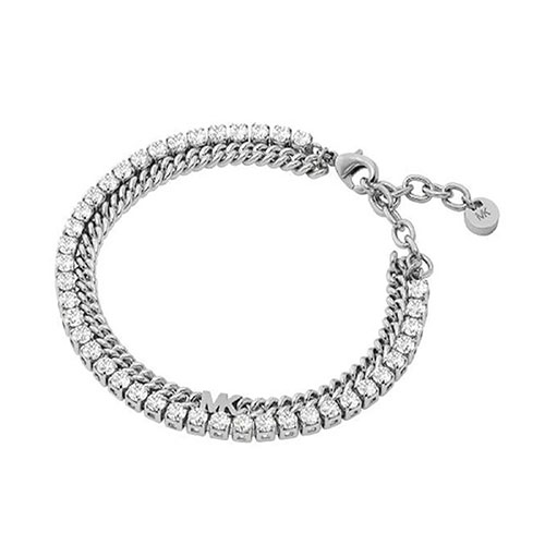 Ladies Double Layer Tennis Bracelet, Silver