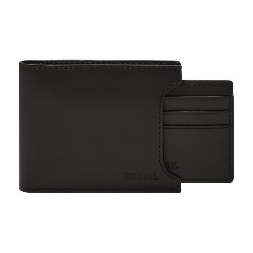 Derrick Leather RFID Sliding 2-in-1 Wallet, Black