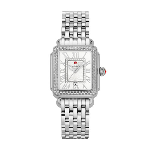 Ladies Deco Madison Mid Silver-Tone Diamond Watch, 148 Diamonds