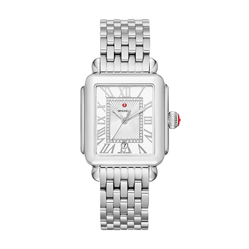 Ladies Deco Madison Mid Silver-Tone Diamond Watch, 40 Diamonds