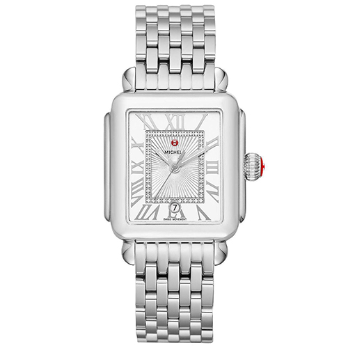 Deco Madison Silver-Tone Diamond Bracelet Watch, 47 Diamonds