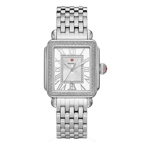Deco Madison Silver-Tone Diamond Bracelet Watch, 155 Diamonds