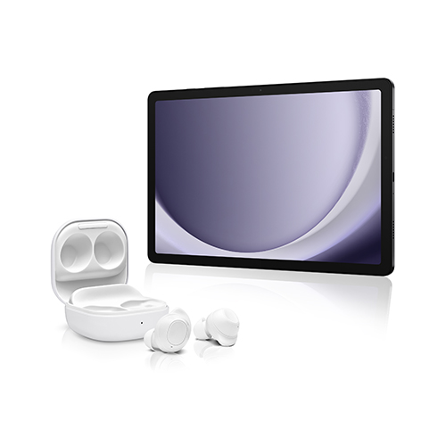 11" Galaxy Tab A9+, 64GB, Graphite w/ Galaxy Buds FE Wireless Earbuds, White