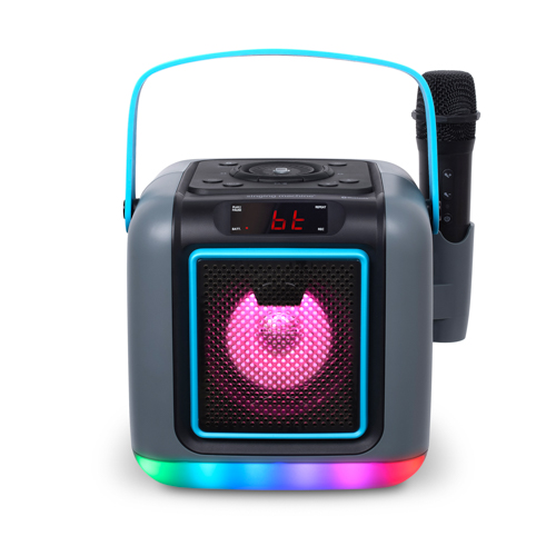 Cube Mini Portable Bluetooth Karaoke System w/ Light Show