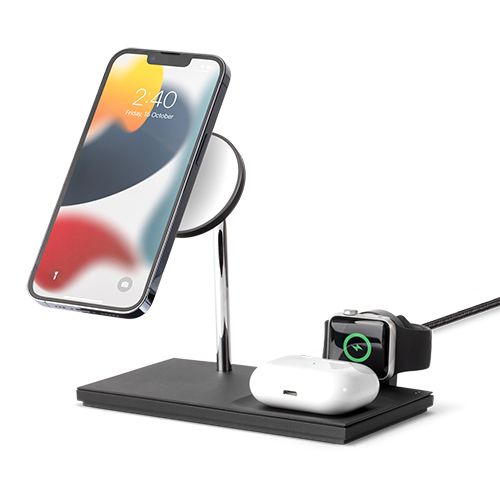 Snap Magnetic 3-in-1 Wireless Charger, Black