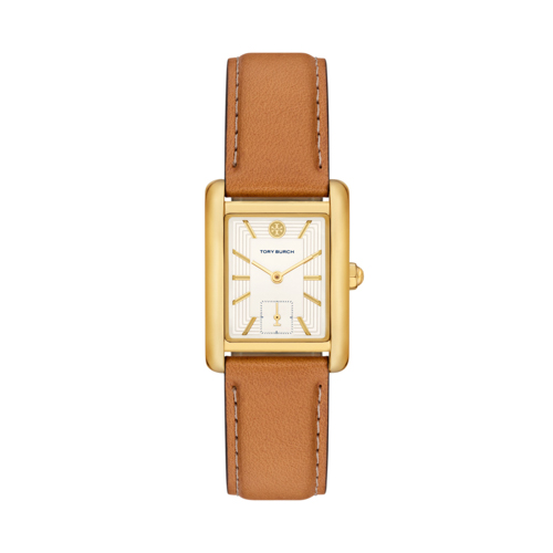 Ladies' Eleanor Gold & Brown Leather Strap Watch, Cream Dial