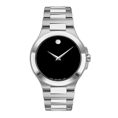 Mens Corporate Exclusive Silver-Tone Stainless Steel Watch, Black Dial