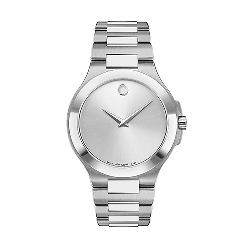 Mens Corporate Exclusive Silver-Tone Stainless Steel Watch, Silver Dial