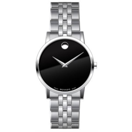 Mens Museum Classic Silver-Tone Stainless Steel Watch, Black Dial