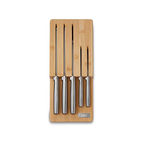 Elevate 5pc In-Drawer Bamboo Knife Block Set