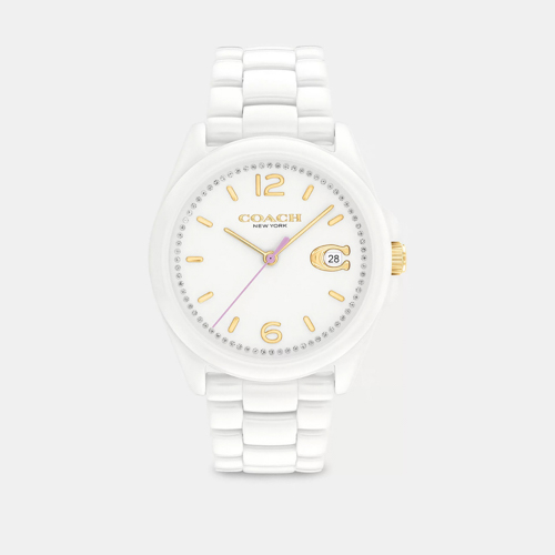 Ladies' Greyson White Ceramic Watch, White Dial