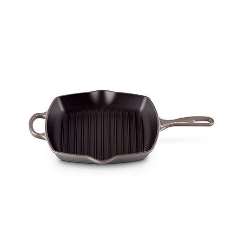 10.25" Signature Cast Iron Square Skillet Grill, Oyster