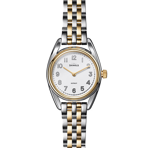 Ladies' Derby Gold & Silver-Tone Stainless Steel Watch, White Dial