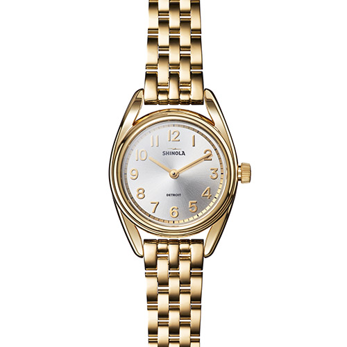 Ladies' Derby Gold-Tone Stainless Steel Watch, Silver Dial