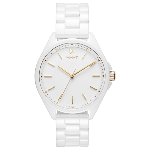 Ladies Coronada Gloss White Ceramic Bracelet Watch, White Dial