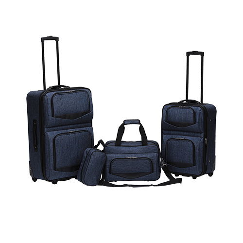 4pc Luggage Set, Denim Blue
