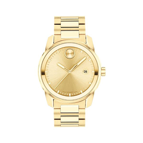 Mens BOLD Verso Gold-Tone Stainless Steel Watch, Gold Dial
