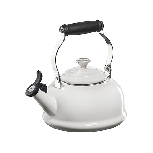 Classic Whistling Kettle w/ Metal Finishes, White