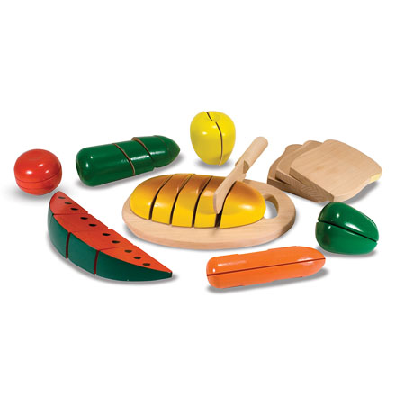 Cutting Food Set - 8 Pieces of Wooden Food