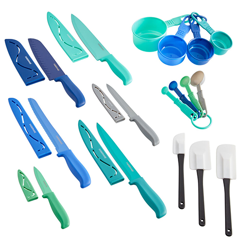 23pc Resin Knife Set w/ Gadgets, Blue