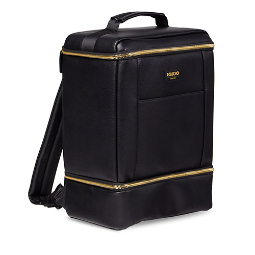 Luxe Dual Compartment Backpack Cooler, Black