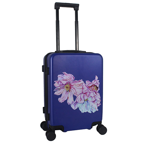20" Hardside Carry-On Surface Of Beauty Peonies Collection, Cobalt Bue