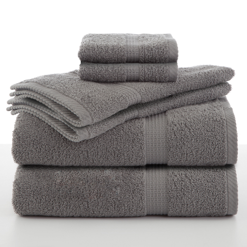 Essentials 6pc Cotton Towel Set, Momument Gray