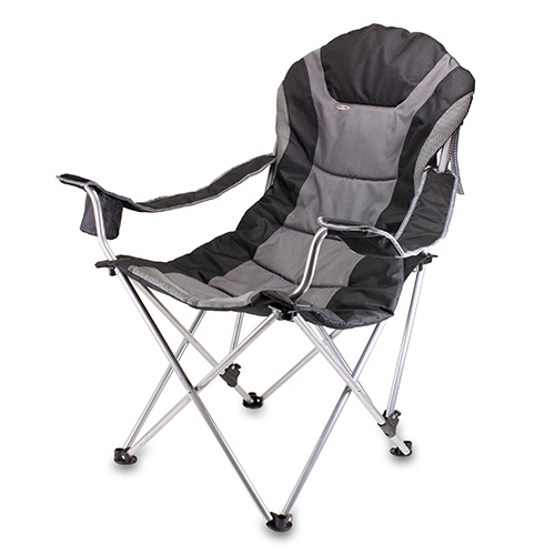 Reclining Camp Chair w/ Carry Bag, Black