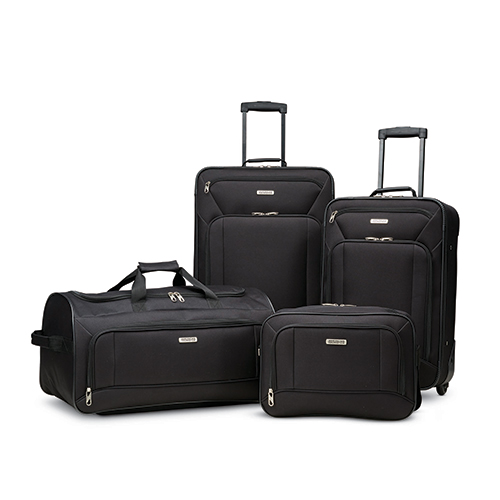 4pc Fieldbrook XLT Nested Luggage Set, Black
