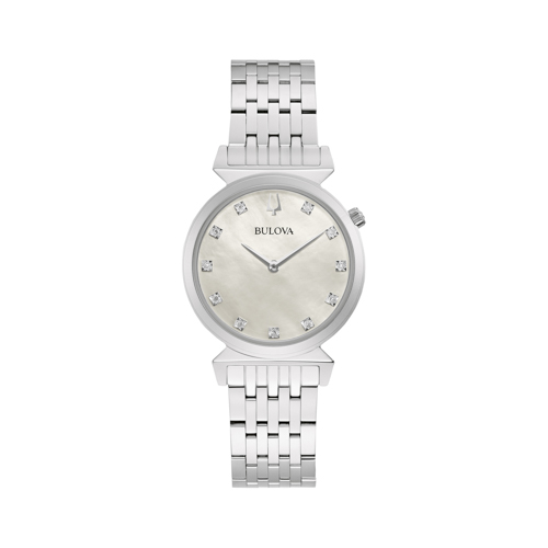Ladies' Regatta Diamond Silver-Tone Stainless Steel Watch, MOP Dial