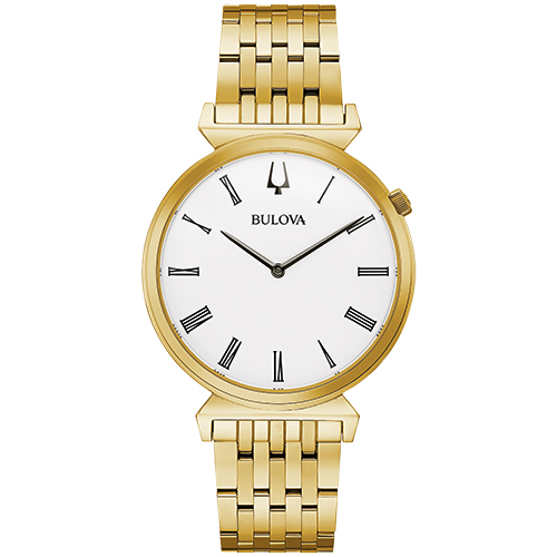 Men's Regatta Gold-Tone Stainless Steel Watch, White Dial