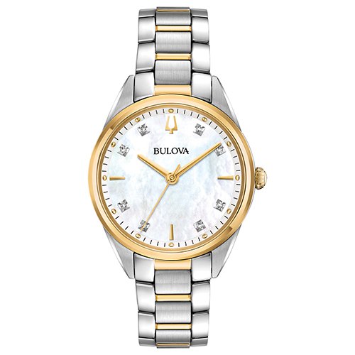 Ladies Sutton 2-Tone Stainless Steel Watch, White Mother-of-Pearl