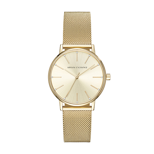 Ladies Lola Gold-Tone Stainless Steel Mesh Watch, Gold Dial