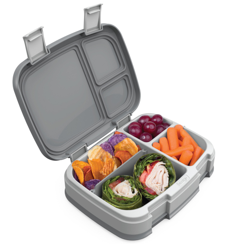 Fresh 4 Compartment Leakproof Lunch Box, Gray