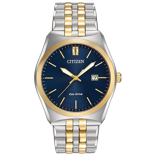 Mens Corso Eco-Drive Two-Tone Stainless Steel Watch, Blue Dial