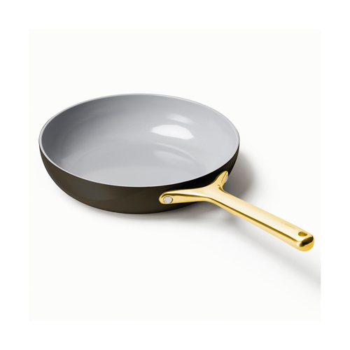 8" Iconics Nonstick Ceramic Fry Pan, Black/Gold
