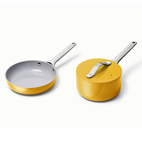 Nonstick Ceramic Minis Duo Cookware Set - Fry Pan & Saucepan, Marigold