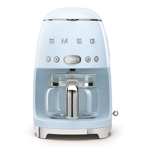 50's Retro-Style 10 Cup Drip Filter Coffee Machine, Pastel Blue