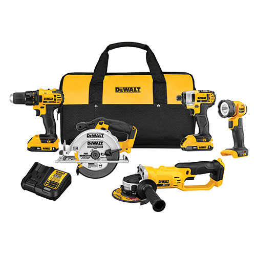 20V MAX Compact 5-Tool Combo Kit - Drill/Driver, Impact, Grinder, Light, Saw