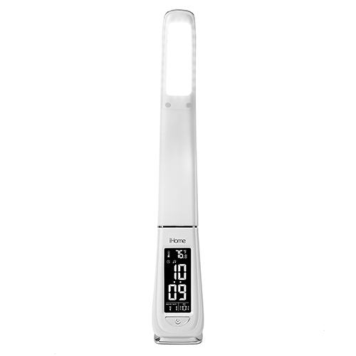 PowerLight Flex Foldable LED Lamp w/ USB Charging & Alarm Clock, White