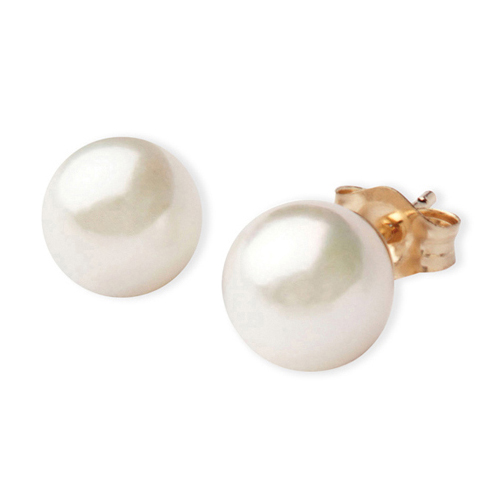 Pearl Earrings, 7mm - White