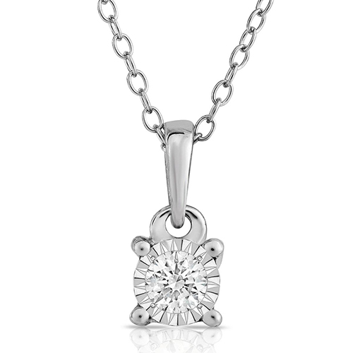 Diamond Solitaire Necklace, .15ct