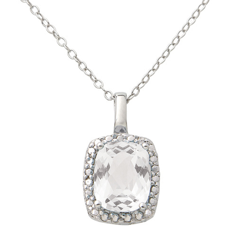 Diamond & White Topaz Necklace
