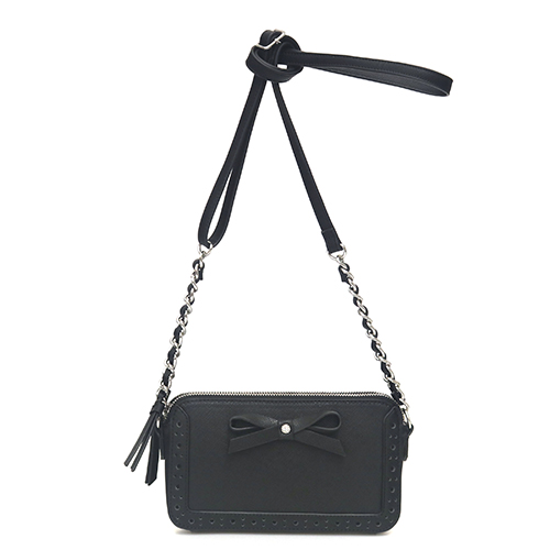 Reese Front Bow Crossbody, Black