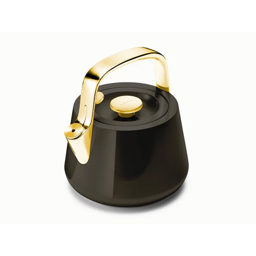 Stovetop Iconics Whistling Tea Kettle, Black/Gold
