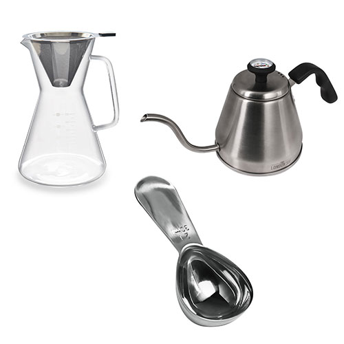 Pour Over Coffee Set - Carafe, Kettle & Coffee Spoon