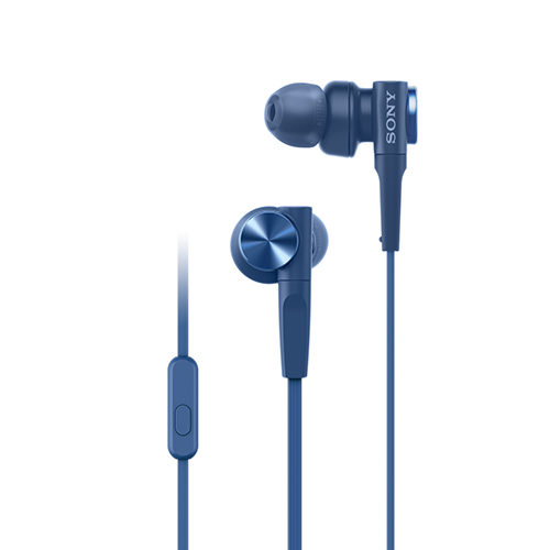 EXTRA BASS Earbuds w/ Inline Remote, Blue
